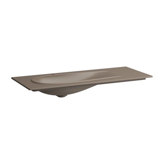 Laufen Möbelwaschtisch Slim, Ilbagnoalessi, 500x1200x15mm, Kaffee Matt, ohne Hahnloch/Überlauf, mit Ablaufven. mit Keramikabd.