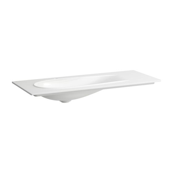 Laufen Möbelwaschtisch Slim, Ilbagnoalessi, 500x1200x15mm, Weiß LCC, ohne Hahnloch/Überlauf, mit Ablaufven. mit Keramikabdeckung