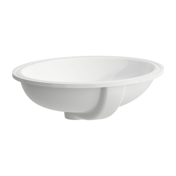 Laufen Einbauwaschtisch von unten Savoy 415x500x180mm, Weiß, oval, ohne Hahnloch, mit Überlauf Oberkante, Unterseite glasiert