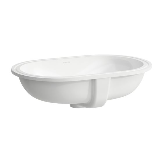 Laufen Einbauwaschtisch von unten Savoy 375x570x175mm, Weiß, oval, ohne Hahnloch, mit Überlauf Oberkante