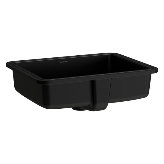 Laufen Einbau-Waschtisch Savoy rechteckig 395x500x170mm, von unten, ohne Hahnloch, mit Überlauf, Schwarz matt