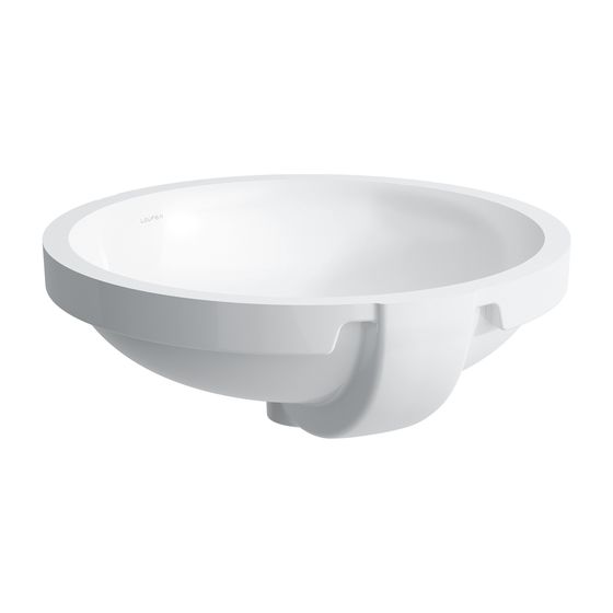 Laufen Einbauwaschtisch von unten Laufen Pro B 470x465x170mm, Active Weiß LCC, ohne Hahnloch, mit Überlauf