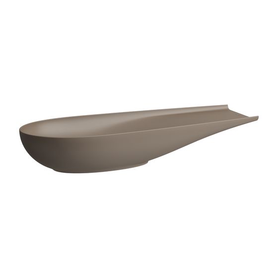 Laufen Waschtisch-Schale Ilbagnoalessi 380x1000x170mm, Kaffee Matt, Ablage links/rechts, ohne Hahnloch/Überlauf
