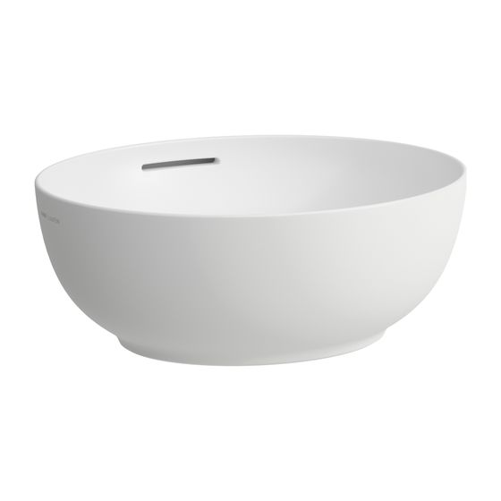 Laufen Waschtisch-Schale Ilbagnoalessi 400x450x170mm, Mattweiß, ohne Hahnloch, mit Überlaufkanal, oval