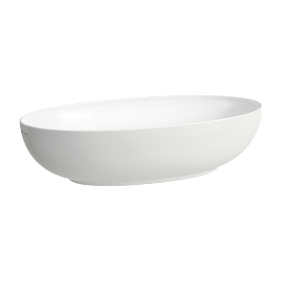 Laufen Waschtisch-Schale Ilbagnoalessi 380x700x170mm, Weiß LCC, ohne Hahnloch/Überlauf, oval