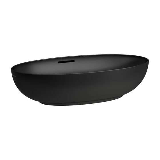 Laufen Waschtisch-Schale Ilbagnoalessi 400x700x170mm, Mattschwarz, ohne Hahnloch, mit Überlaufkanal, oval
