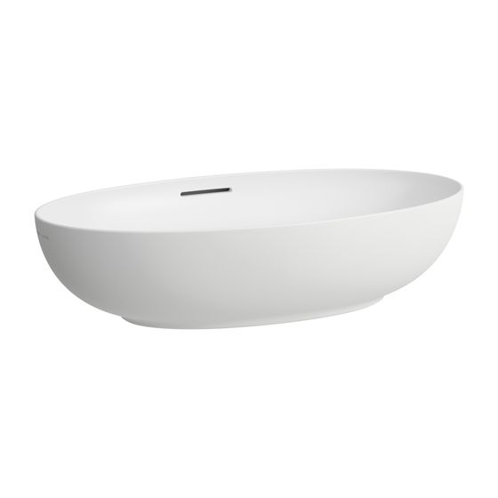 Laufen Waschtisch-Schale Ilbagnoalessi 400x700x170mm, Mattweiß, ohne Hahnloch, mit Überlaufkanal, oval