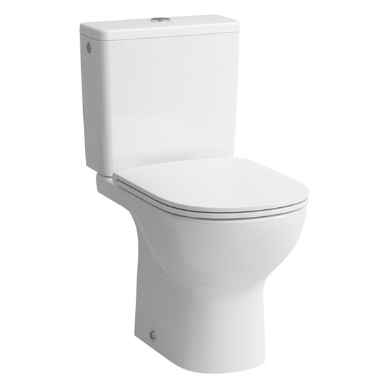 Laufen Tiefspül-WC Kombination Lua 670x360x400mm, spülrandlos, Abgang waagerecht, Weiß
