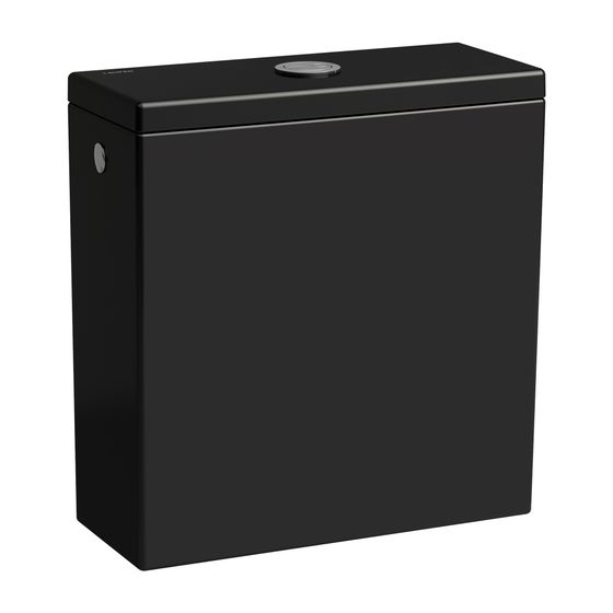 Laufen Spülkasten Kartell 160x380x395mm, glänzend Schwarz, Wasseranschluss seitlich