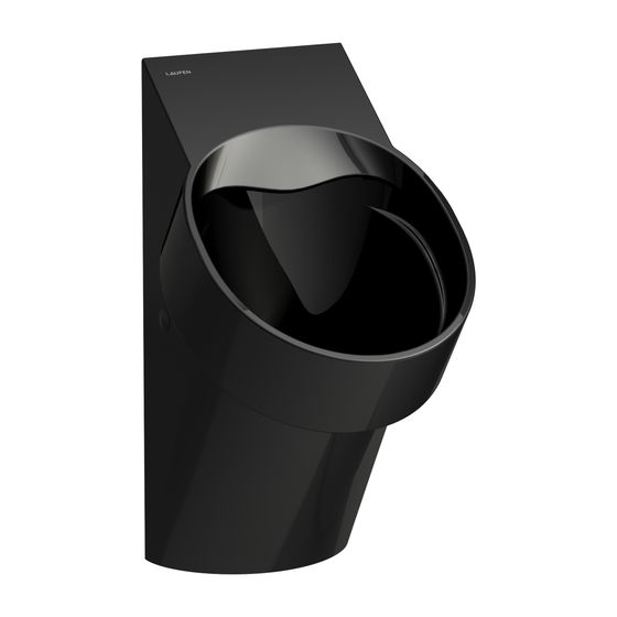 Laufen Absaugeurinal VAL 365x305x560mm, glänzend Schwarz, spülrandlos mit Steuerung Bluetooth Netzbetrieb