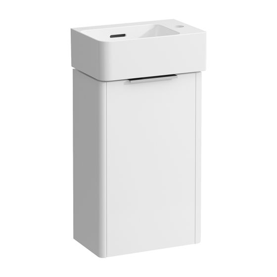 Laufen Waschtisch mit Unterbau VAL SET 220x340x640mm, Weiß, 1 Hahnloch, mit Überlauf 1 Tür Scharnier rechts mit Griff