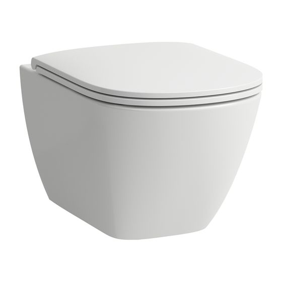 Laufen Tiefspül-WC Set wandhängend Lua 520x360x345mm, mit Sitz, spülrandlos, verdeckte Befestigung, Weiß