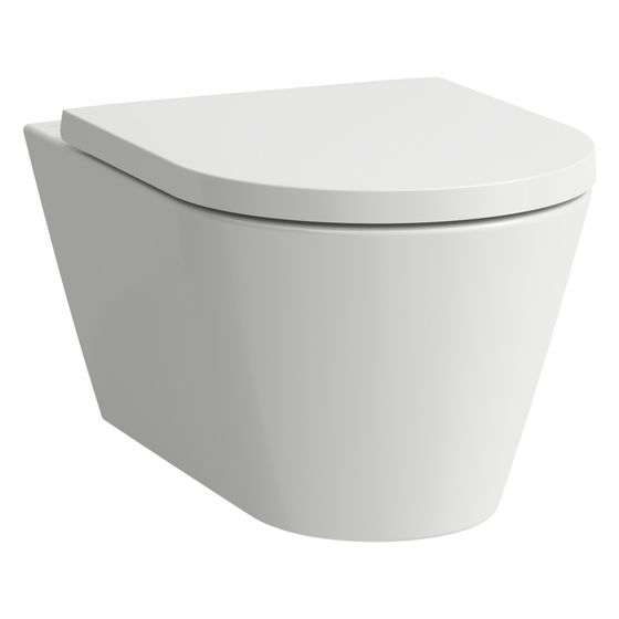 Laufen Tiefspül-WC Set wandhängend Kartell 545x370x340mm, mit Sitz, spülrandlos, Silent Flush, verdeckte Befestigung, Weiß