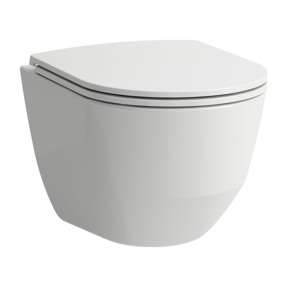Laufen Tiefspül-WC Set wandhängend Pro 490x360x345mm, mit Sitz, spülrandlos, kurze Ausführung, verdeckte Befestigung, Weiß