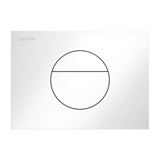 Laufen Drückerplatte Sunrise INEO 203x145x6mm, Weiß, aus Kunststoff, Betätigung von oben/front, für UP-SK, Dual-Flush