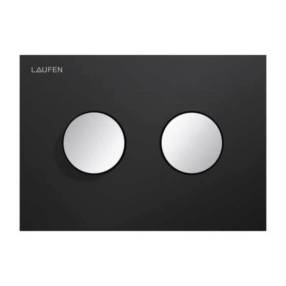 Laufen Drückerplatte Groove INEO 203x145x6mm, Mattschwarz, Kunststoff, Betätigung oben/front, für UP-SK, Dual-Flush, Chrom