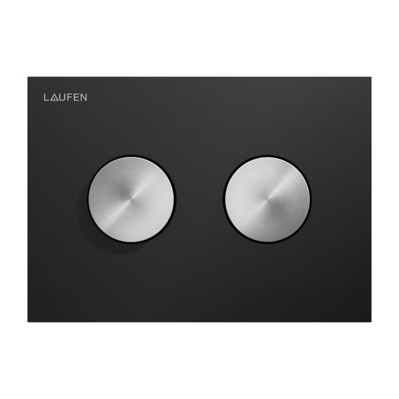 Laufen Drückerplatte Groove INEO 203x145x6mm, Mattschwarz, Kunststoff, Betätigung oben/front, für UP-SK, Dual-Flush Edelstahl