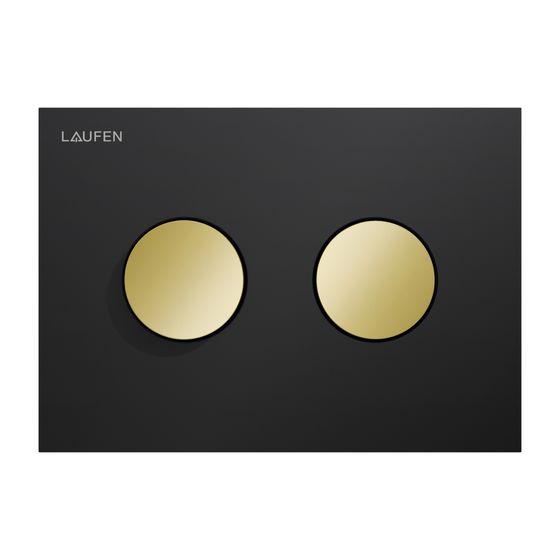 Laufen Drückerplatte Groove INEO 203x145x6mm, Gold, Mattschwarz, Kunststoff, Betätigung oben/front, für UP-SK, Dual-Flush