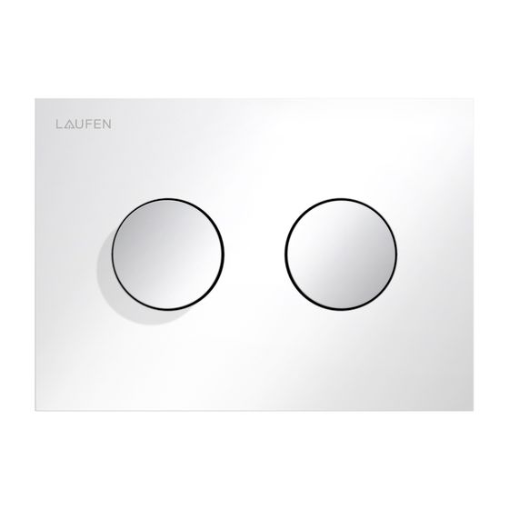 Laufen Drückerplatte Groove INEO 203x145x6mm, Gold, glänzend Weiß, Kunststoff, Betätigung oben/front, für UP-SK, Dual-Flush