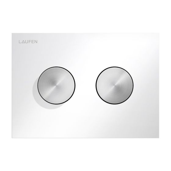 Laufen Drückerplatte Groove INEO 203x145x6mm, glänzend, Weiß, Kunststoff, Betätigung oben/front, UP-SK, Dual-Flush Edelstahl
