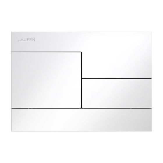 Laufen Drückerplatte Skyline INEO 208x148x6mm, Weiß, aus Kunststoff, Betätigung von oben/front, für UP-SK, Dual-Flush