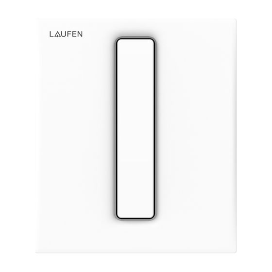Laufen Urinal Drückerplatte AU101 INEO, 125x145x10mm, aus Kunststoff, mit verchromter Nut, Weiß