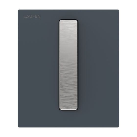 Laufen Installationssy., INEO AU102 Urinal Drückerplatte Glas Anthrazit/Tasten in Edelstahloptik, inkl Kartuschenv. 125x145x10mm