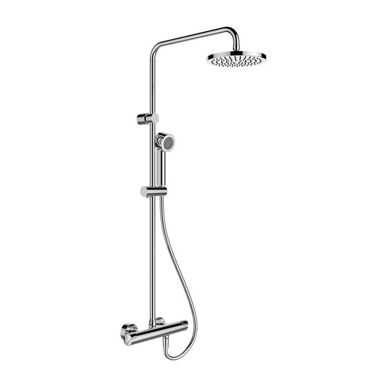 Laufen Thermostatisches Duschsystem Citypro, Kopfbrause Durchm. 200mm, Schlauch 1600mm, Chrom, Handbrause