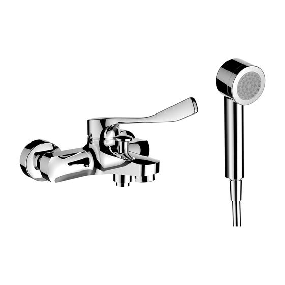 Laufen Einhebel-Wannenmischer Citypro Liberty Kunststoffschlauch 1600mm, Chrom, Handbrause