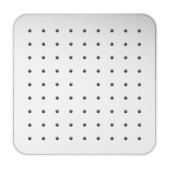 Laufen Kopfbrause 202x202mm, Edelstahl, verchromt Quadratisch Ohne Brausenarm, mit RubiClean, 8,5 l/min, 3 bar
