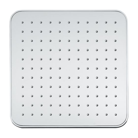 Laufen Kopfbrause 242x242mm, Edelstahl, verchromt Quadratisch Ohne Brausenarm, mit RubiClean, 11,5 l/min, 3 bar