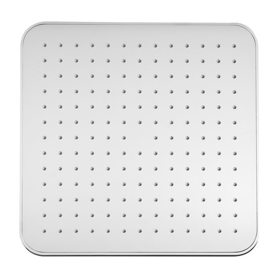 Laufen Kopfbrause 302x302mm, Edelstahl, verchromt Quadratisch Ohne Brausenarm, mit RubiClean, 11,5 l/min, 3 bar
