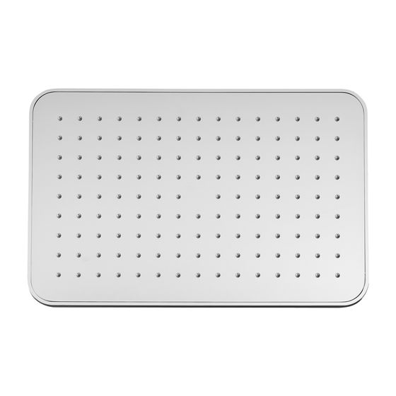 Laufen Kopfbrause 222x342mm, Edelstahl, verchromt Rechteckig Ohne Brausenarm, mit RubiClean, 11,5 l/min, 3 bar