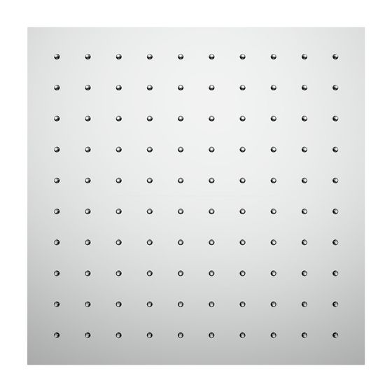 Laufen Kopfbrause 300x300mm, Edelstahl, verchromt Quadratisch Ohne Brausenarm, mit RubiClean, 12 l/min, 3 bar