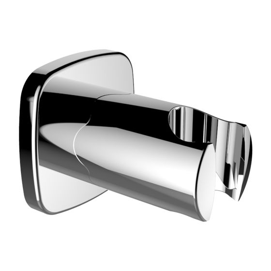 Laufen fester Handbrausehalter City, Ausladung 52mm, Vollmetall Chrom, quadratische Rosette