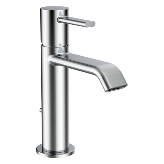 Laufen Waschtisch-Mischer Meda, Festauslauf, Ausladung 110mm, mit Ablaufventil, Chrom
