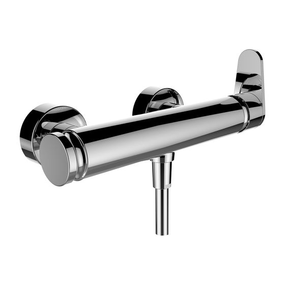 Laufen Einhebel-Brausemischer Aufputz The New Classic mit Zubehör Kunststoffschlauch 1600mm, Chrom, und Handbrause TwinStick