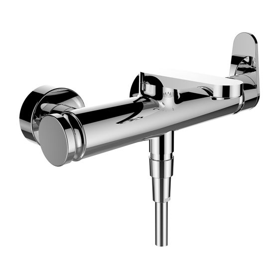 Laufen Einhebel-Wannenmischer Aufputz The New Classic mit Zubehör Kunststoffschlauch 1600mm, Chrom, und Handbrause TwinStick