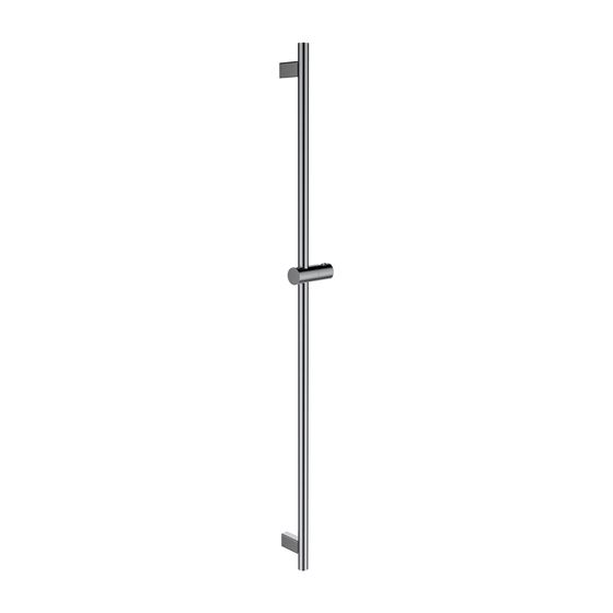Laufen Brausestange TwinGliss, PVD Edelstahl-Optik, Höhe 600mm, Vollmetall, integrierte Bohrloch-Montagehilfe