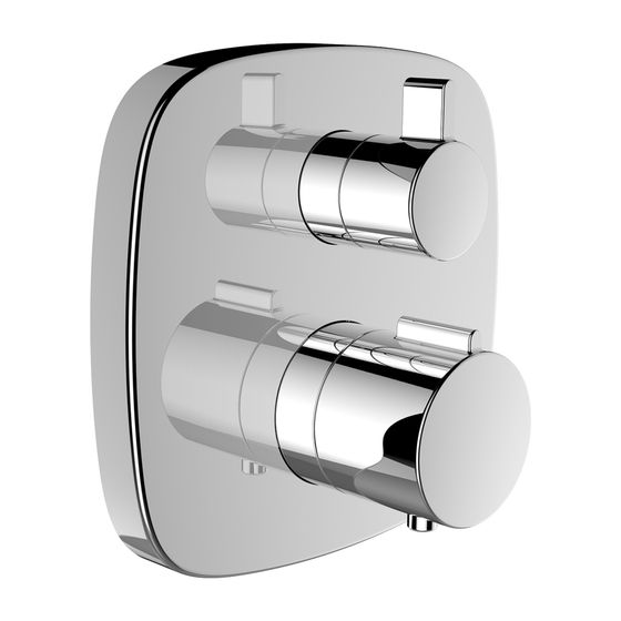 Laufen 2-Griff-Wannenthermostat, UP, Citytherm, mit integriertem Rohrunterbrecher 2 Mischw.-abg., 2-Wege-Mengenreg., Chrom