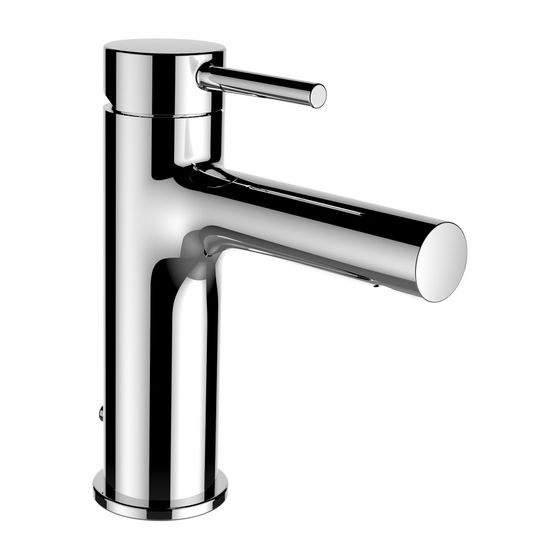 Laufen Einhebel-Waschtischmischer Twinplus Festauslauf Ausladung 109mm, Chrom, mit Ablaufventil