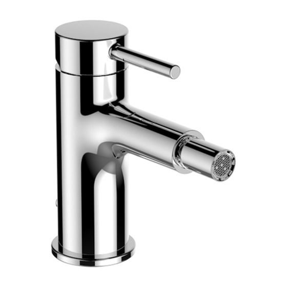 Laufen Einhebel-Bidetmischer Twinplus Festauslauf Ausladung 112mm, Chrom, mit Ablaufventil