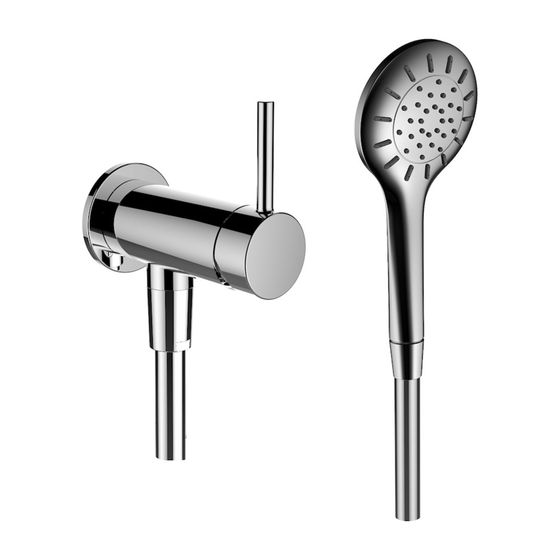 Laufen Einhebel-Brausemischer Unterputz Twinplus für Simibox 1-Point, Chrom, mit Handbrause MyTwin100, Kunststoffschlauch 150cm