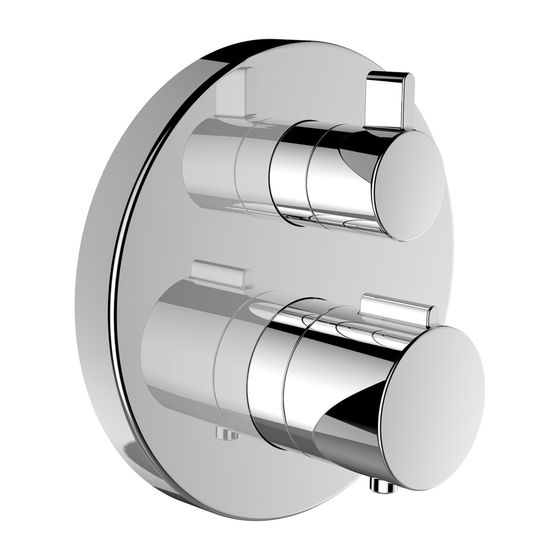 Laufen 2-Griff-Brausethermostat, UP, TwinTHERM zu Simibox Standard/Light, 1 Mischw.-abg., 1-Weg-Mengenreg., Chrom