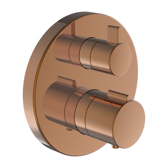 Laufen 2-Griff-Wannenthermostat, UP, TwinTHERM zu Simibox Standard/Light, 2 Mischw.-abg., 2-Wege-Mengenreg., PVD Roségold