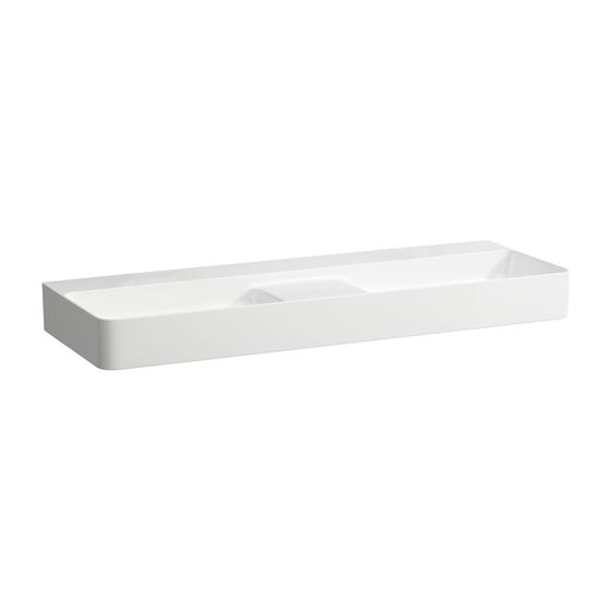 Laufen Doppelwaschtisch Val unterbaufähig 1200x420mm, ohne Hahnloch und Überlauf, Weiß matt