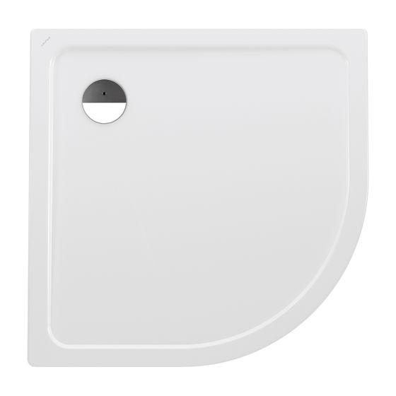 Laufen Duschwanne Viertelkreis Platina 900x900x25mm, Weiß, aus Stahl, Ablauf seitlich mit Antislip, inklusive Schallschutz