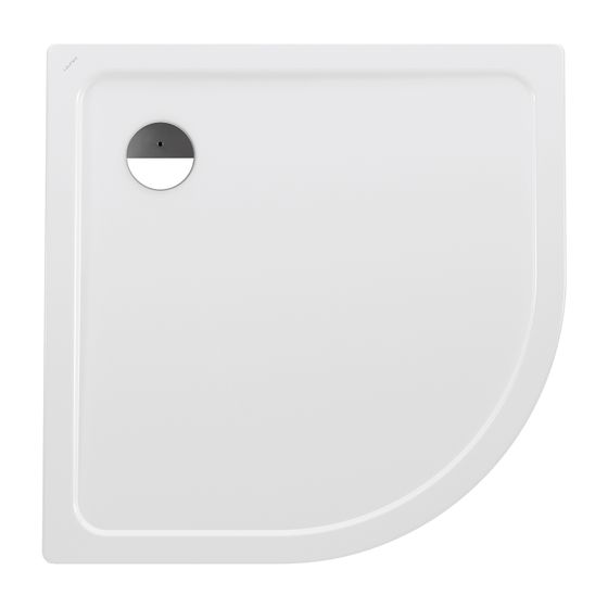 Laufen Duschwanne Viertelkreis Platina 1000x1000x25mm, Weiß, aus Stahl, Ablauf seitlich mit Antislip, inklusive Schallschutz