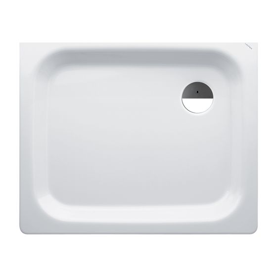 Laufen Duschwanne Platina 900x750x65mm, Weiß, aus Stahl, Ablauf seitlich, inklusive Schallschutz