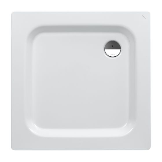 Laufen Duschwanne Platina 1000x1000x65mm, Weiß, aus Stahl, Ablauf seitlich mit Antislip, inklusive Schallschutz